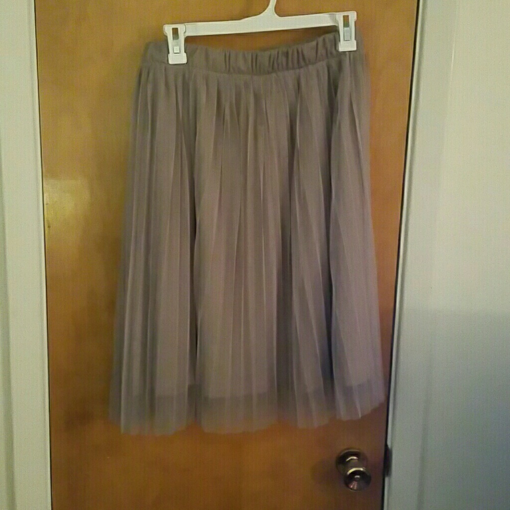 Lilac pleated tulle skirt